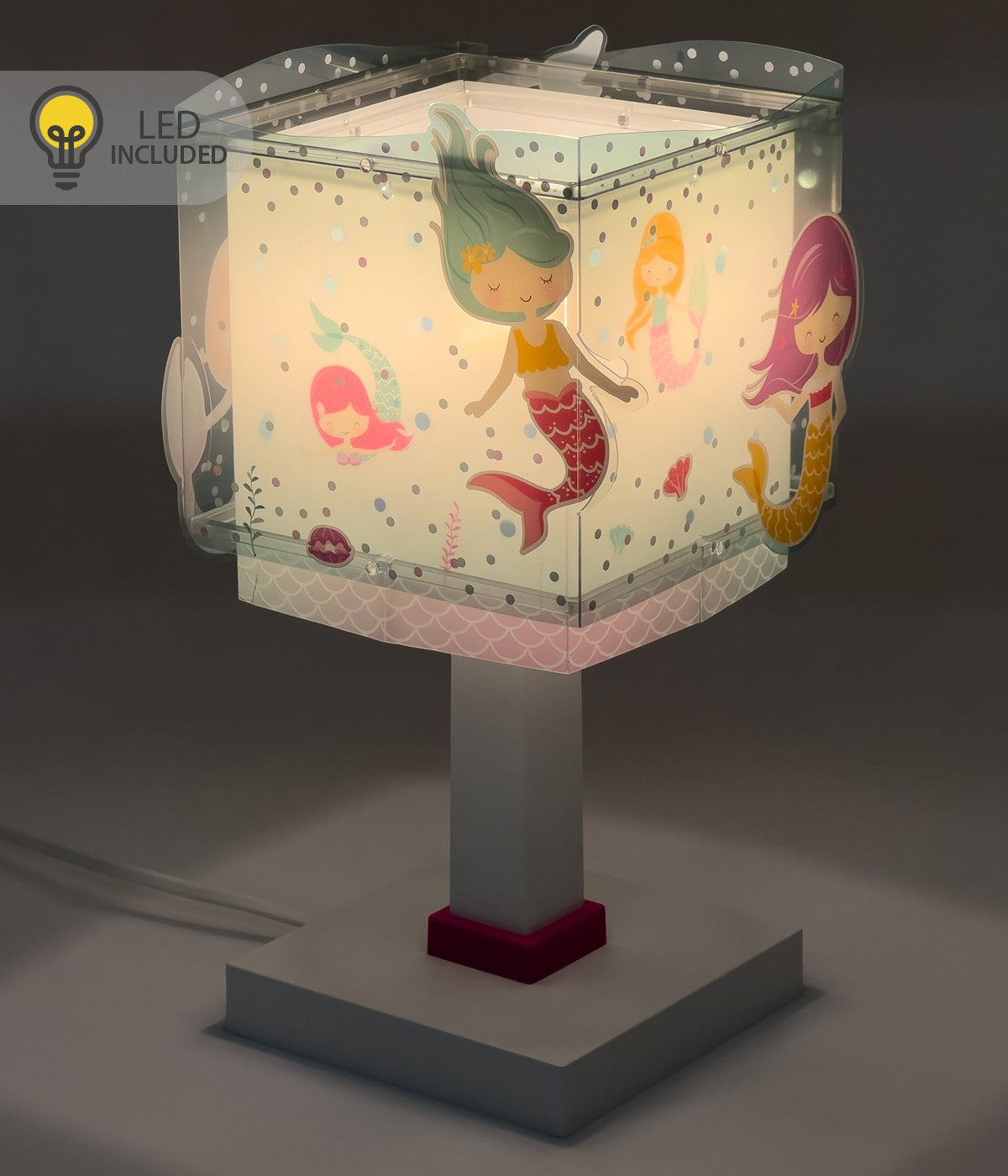 Kinder-Nachttischlampe Mermaids – Meerjungfrauen