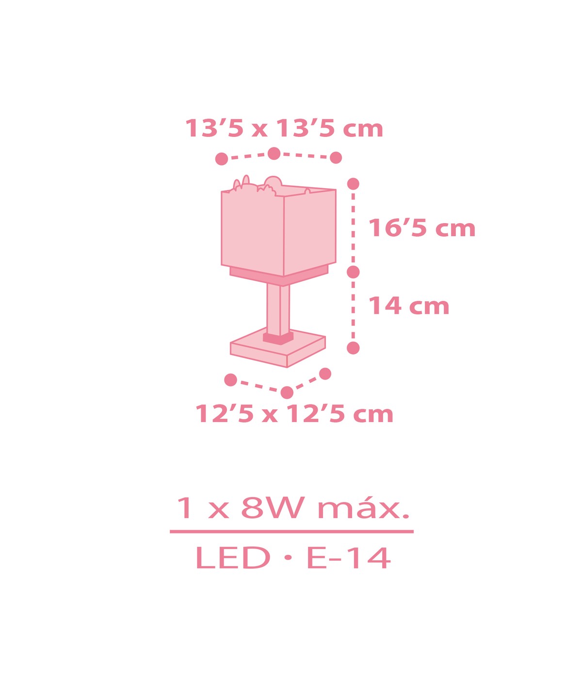 Kinder-Nachttischleuchte Baby Jungle – Waldtiere Rosa