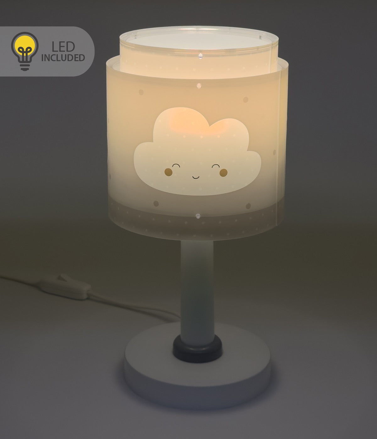 Kinder-Nachttischleuchte Baby Dreams – Wolke Grau