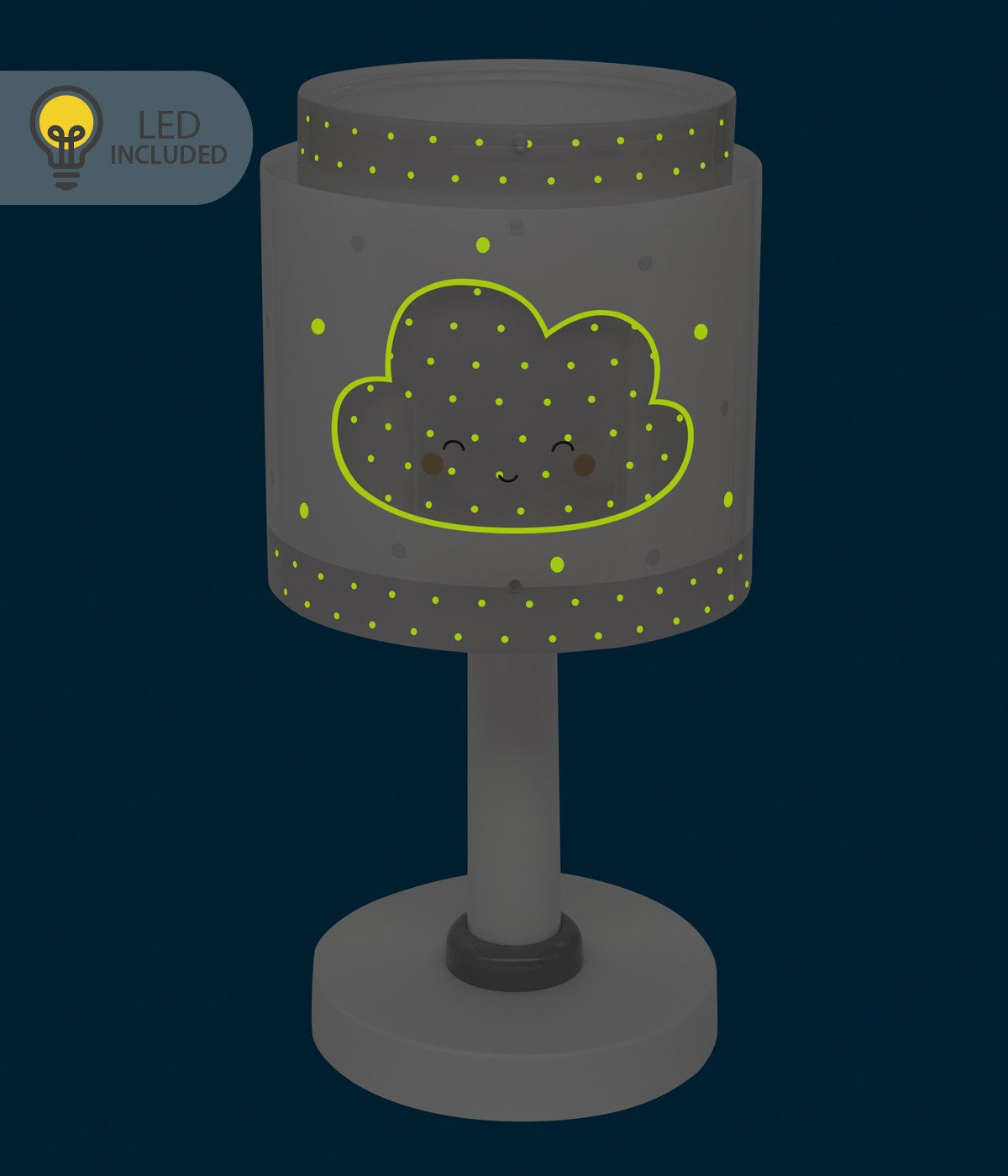 Kinder-Nachttischleuchte Baby Dreams – Wolke Grau