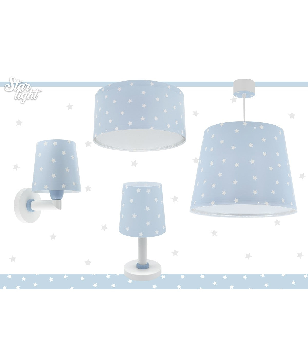 Kinder-Nachttischleuchte Star Light – Stern Blau