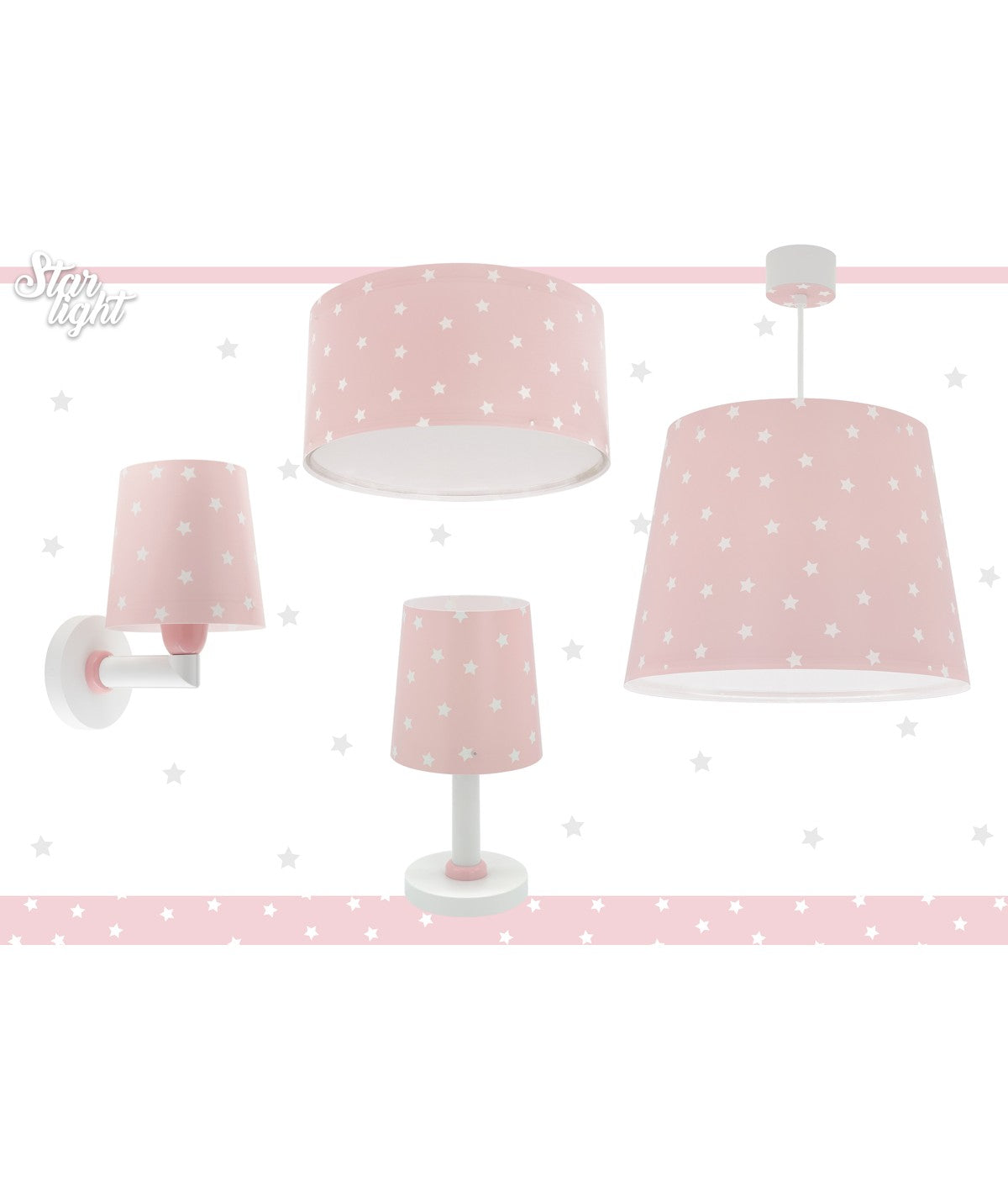 Kinder-Nachttischleuchte Star Light – Stern Rosa