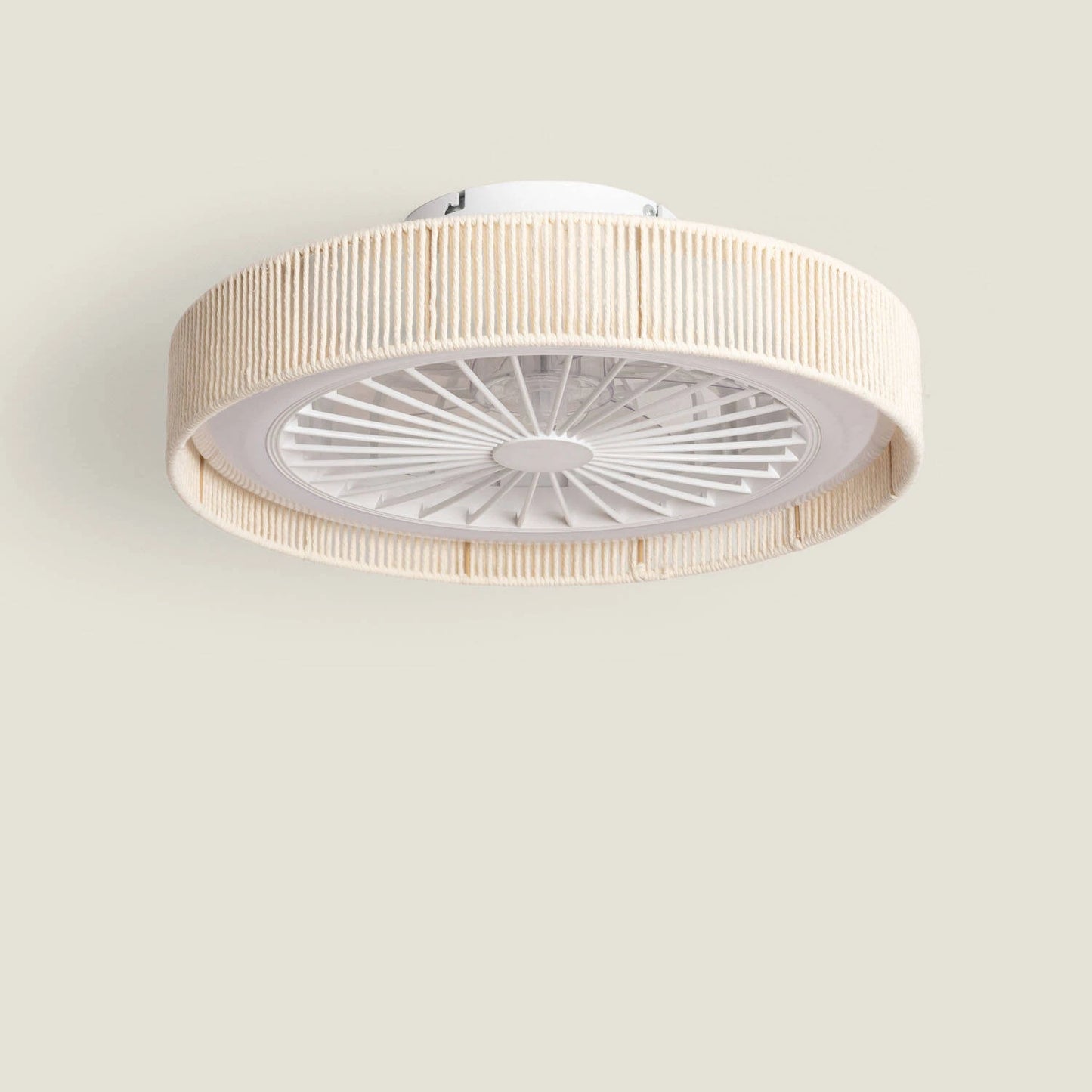 Deckenventilator Alma mit Licht | Lautloser DC-Ventilator in Baumwolloptik
