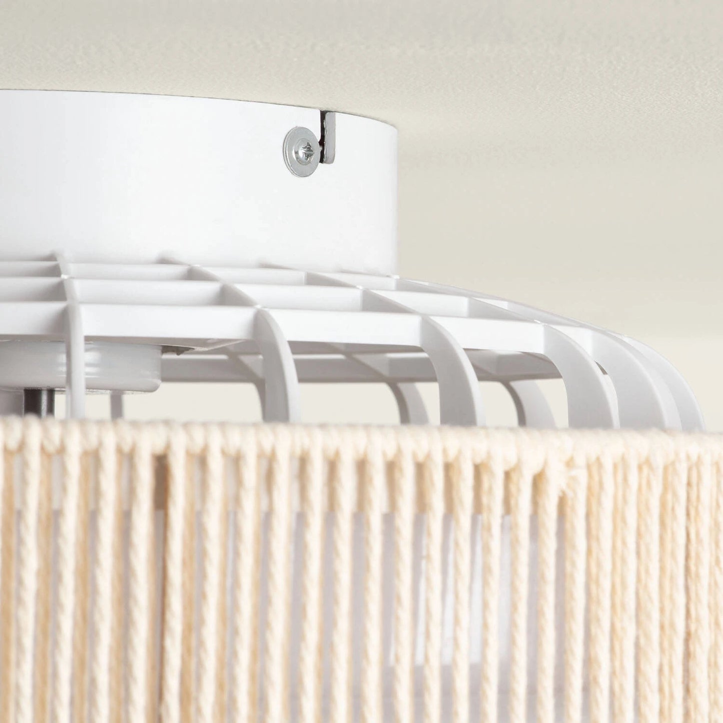 Deckenventilator Alma mit Licht | Lautloser DC-Ventilator in Baumwolloptik