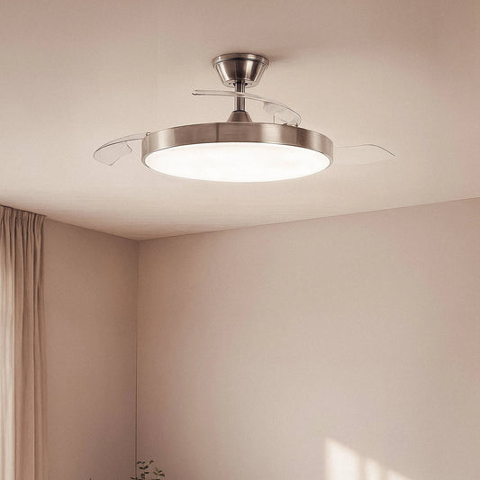Deckenventilator Tori mit Licht | Lautloser DC-Ventilator mit einziehbaren Flügeln