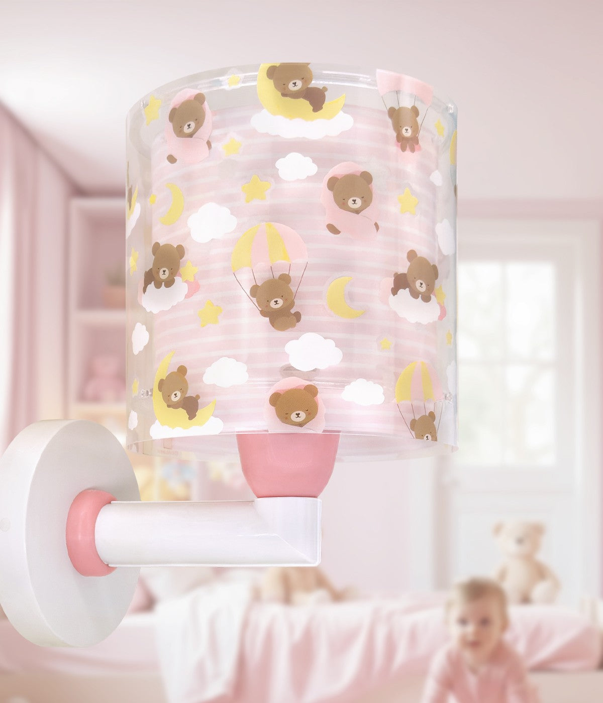 Wandleuchte Baby Teddy Rosa – Bären