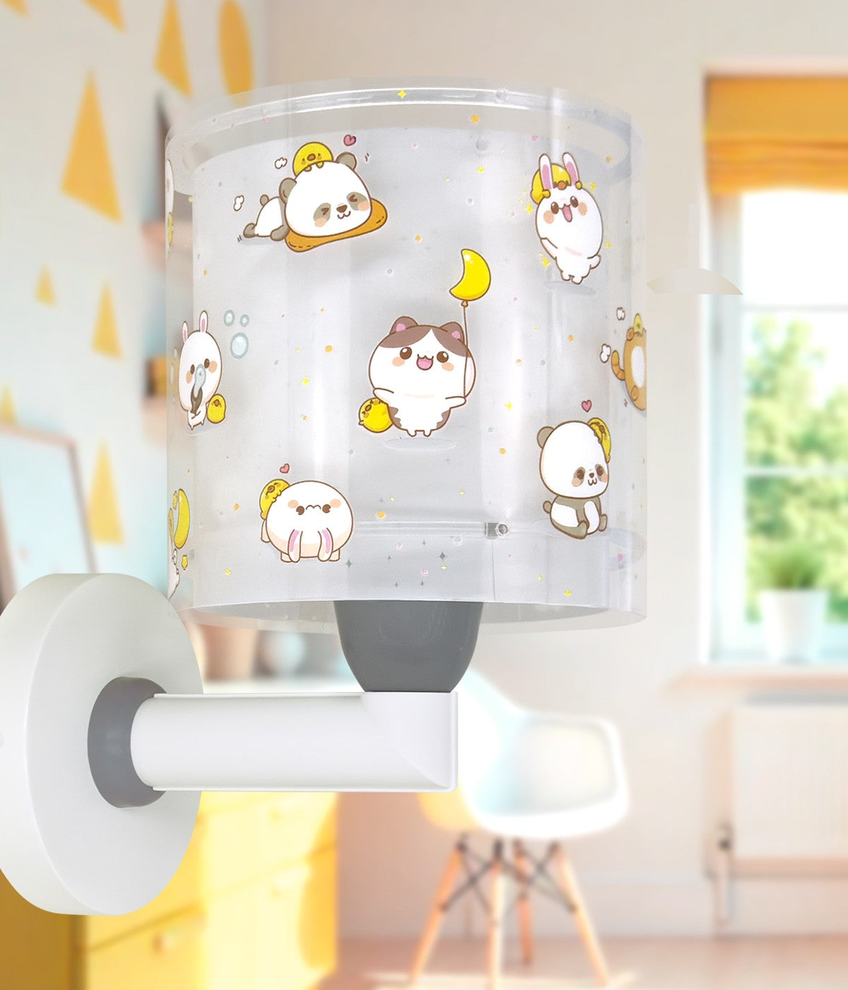 Kinder-Wandleuchte Kawaii Friends – Tiere Grau
