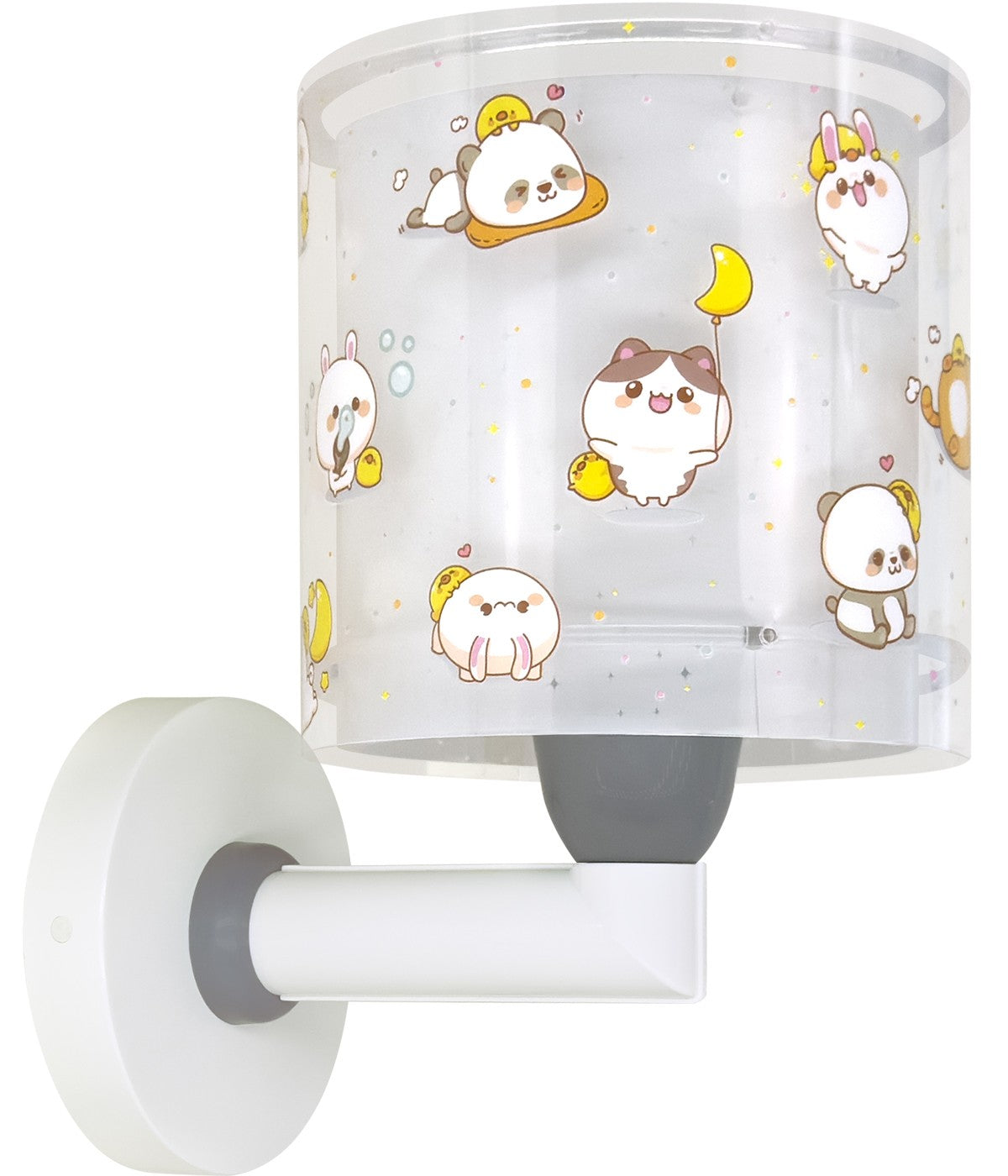 Kinder-Wandleuchte Kawaii Friends – Tiere Grau
