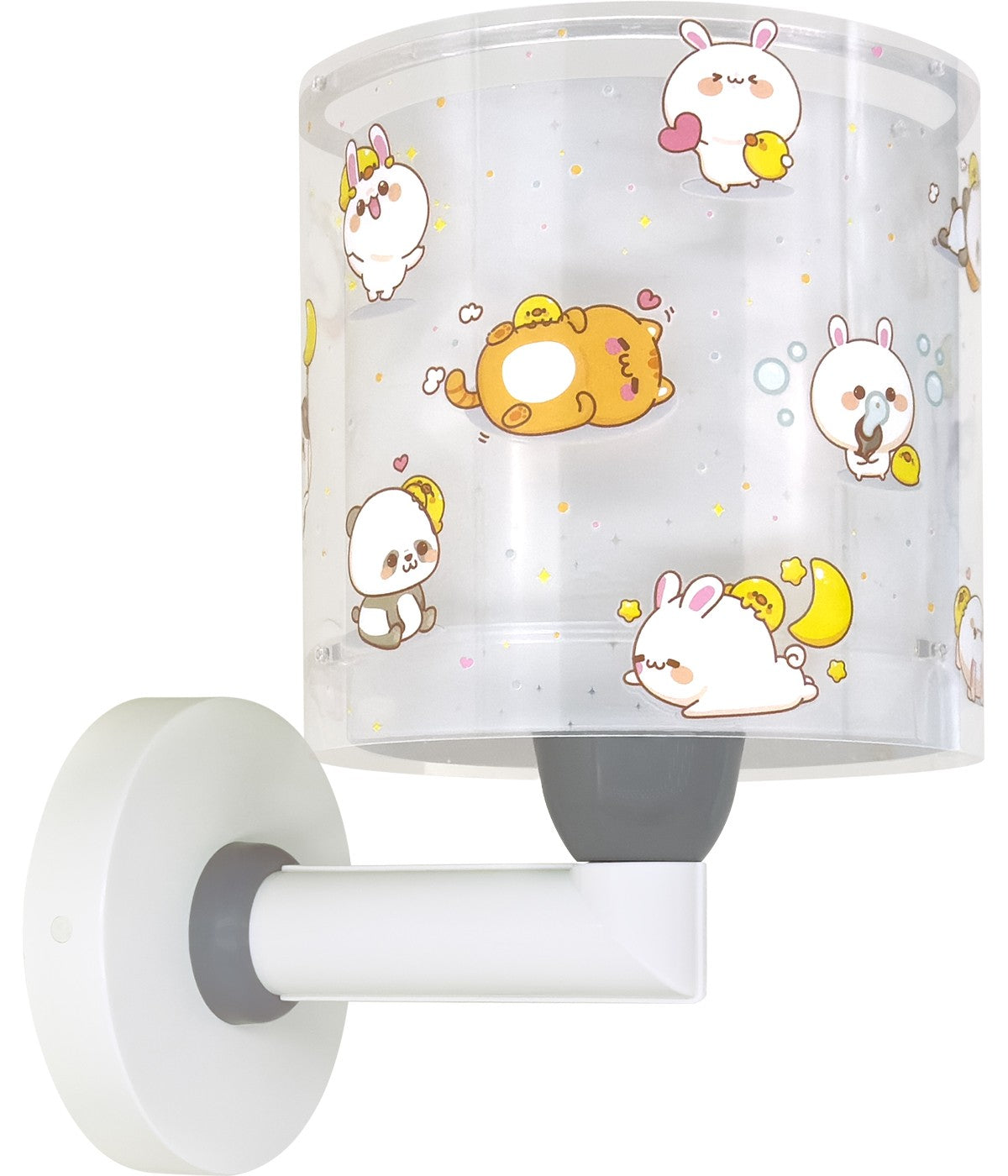 Kinder-Wandleuchte Kawaii Friends – Tiere Grau