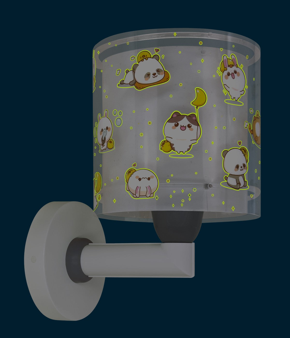 Kinder-Wandleuchte Kawaii Friends – Tiere Grau