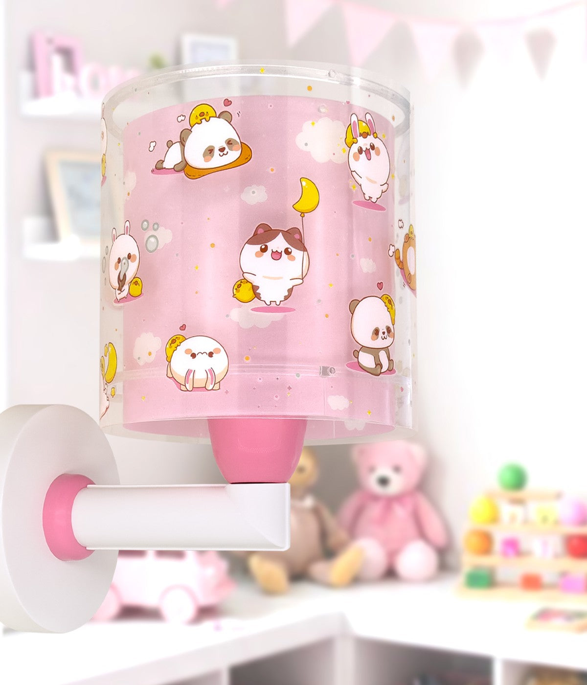Kinder-Wandleuchte Kawaii Friends – Tiere Rosa