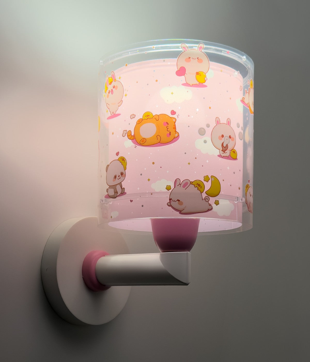 Kinder-Wandleuchte Kawaii Friends – Tiere Rosa