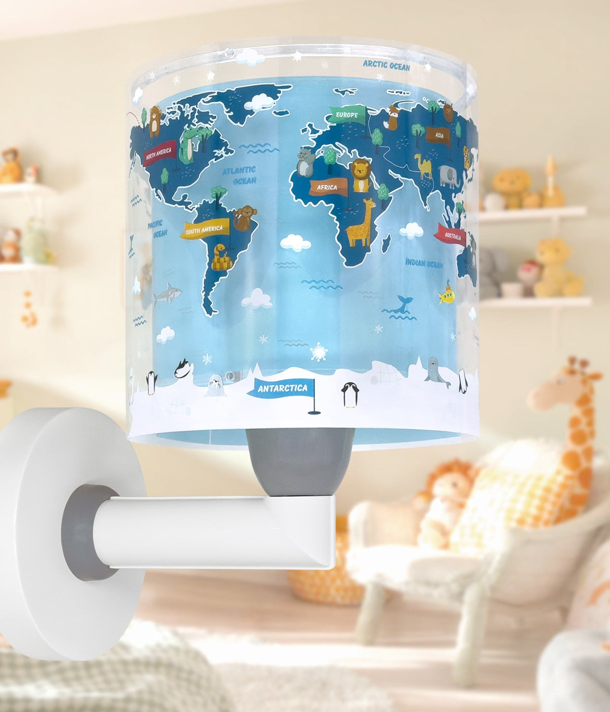 Wandleuchte Kids World – Weltkarte