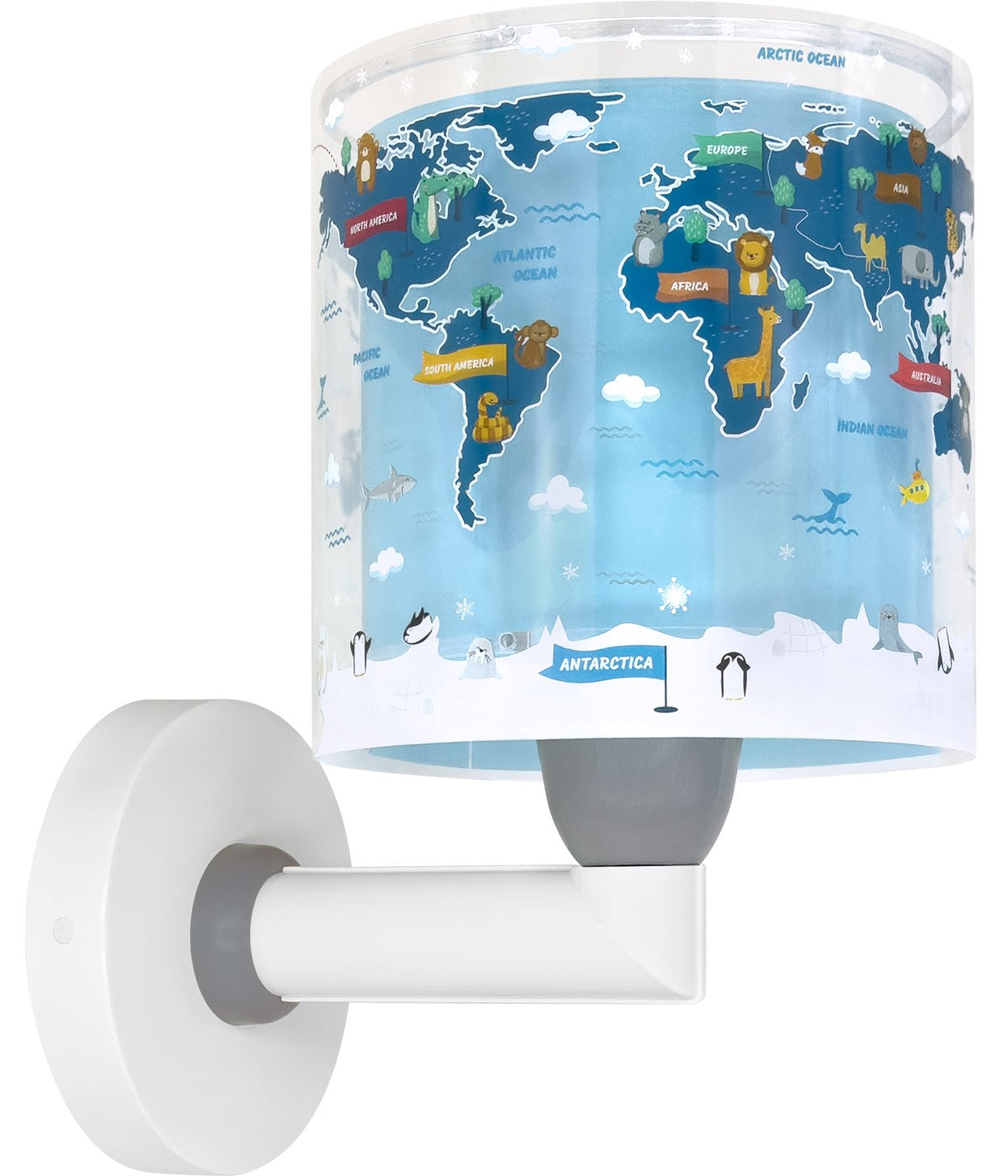 Wandleuchte Kids World – Weltkarte