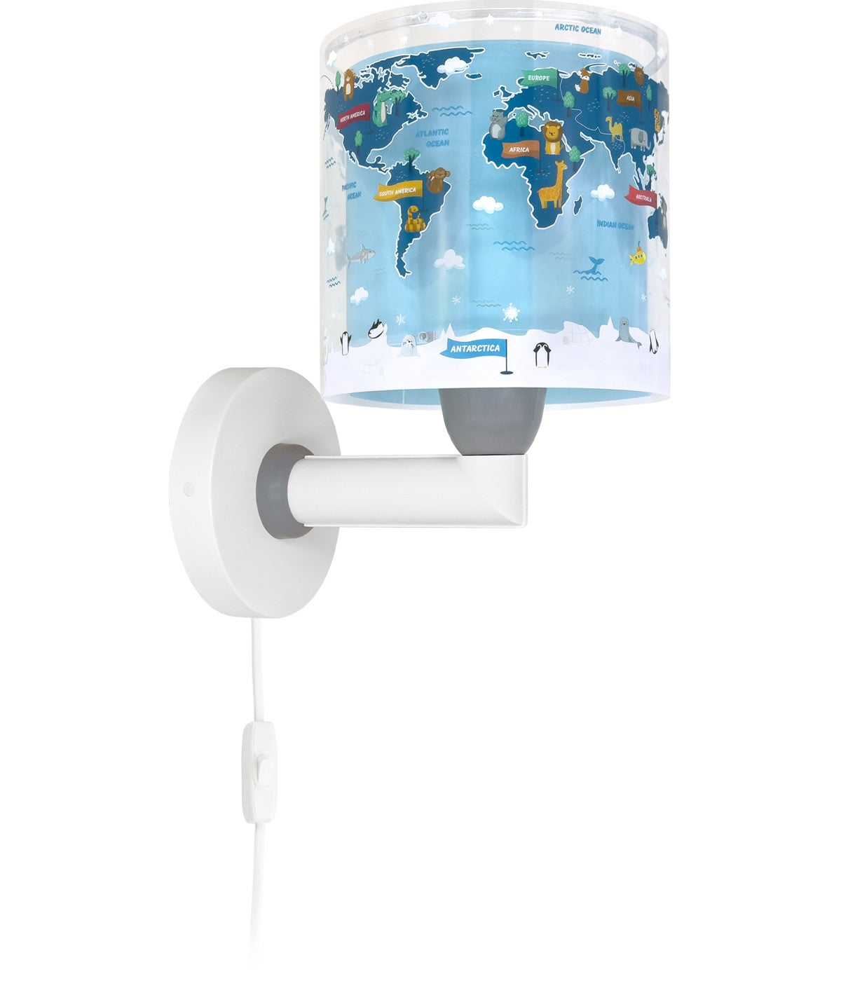 Wandleuchte Kids World – Weltkarte