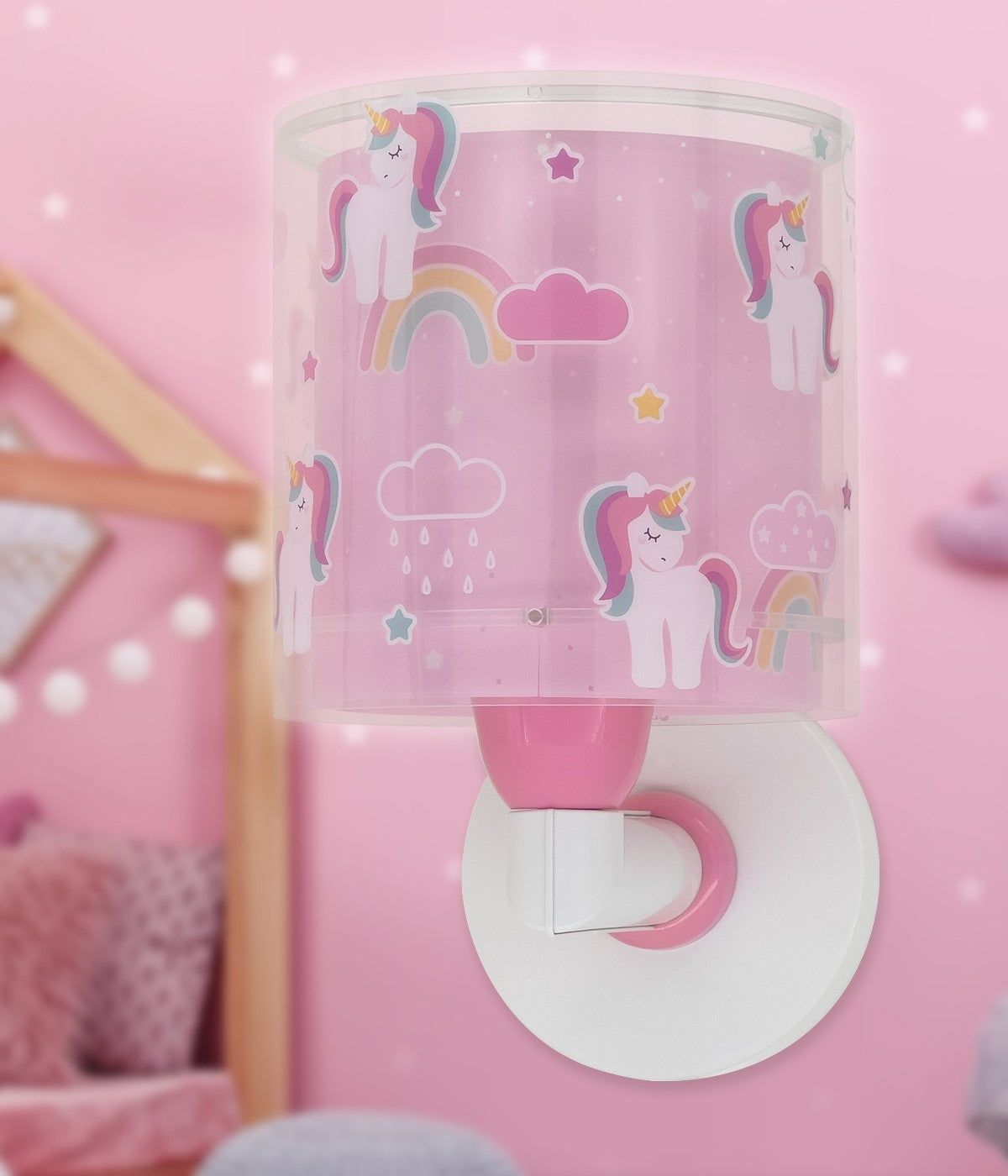 Wandleuchte Unicorns – Einhörner Rosa