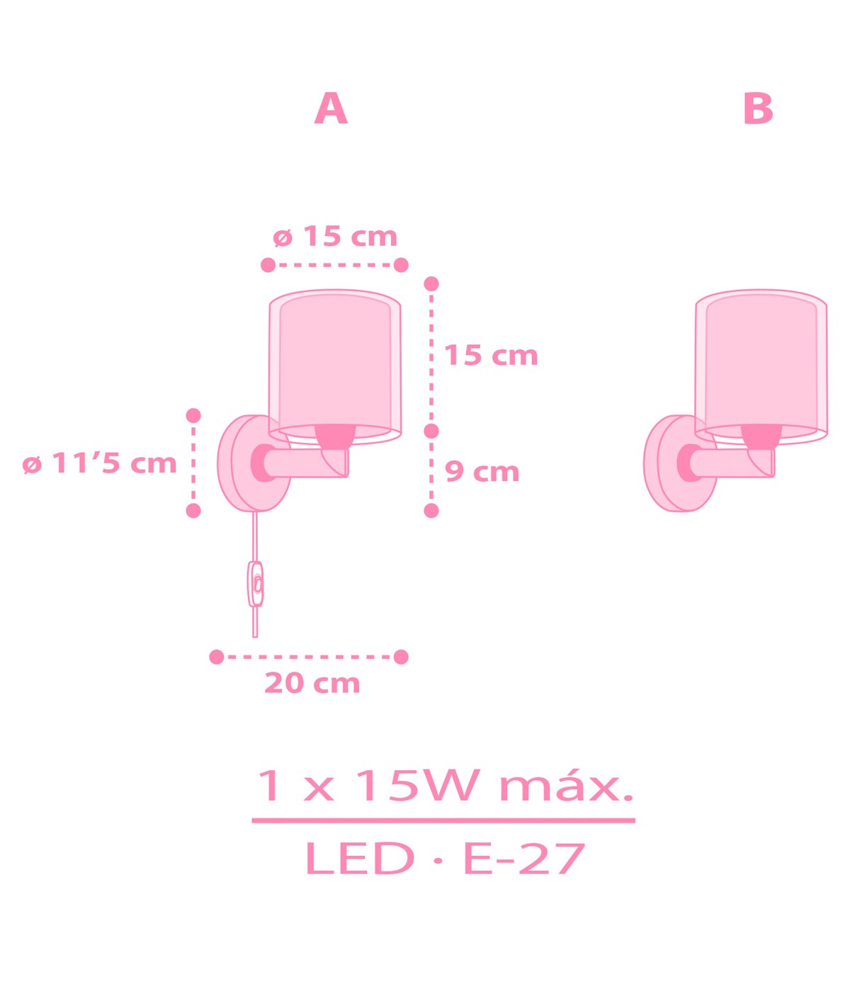 Wandleuchte Unicorns – Einhörner Rosa