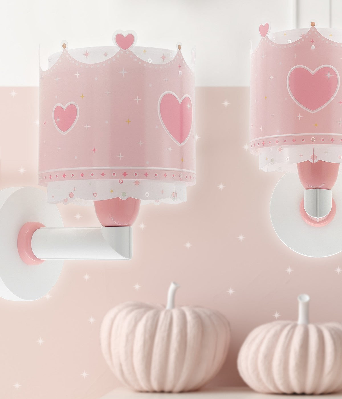 Kinder-Wandleuchte Little Queen – Krone & Herzen