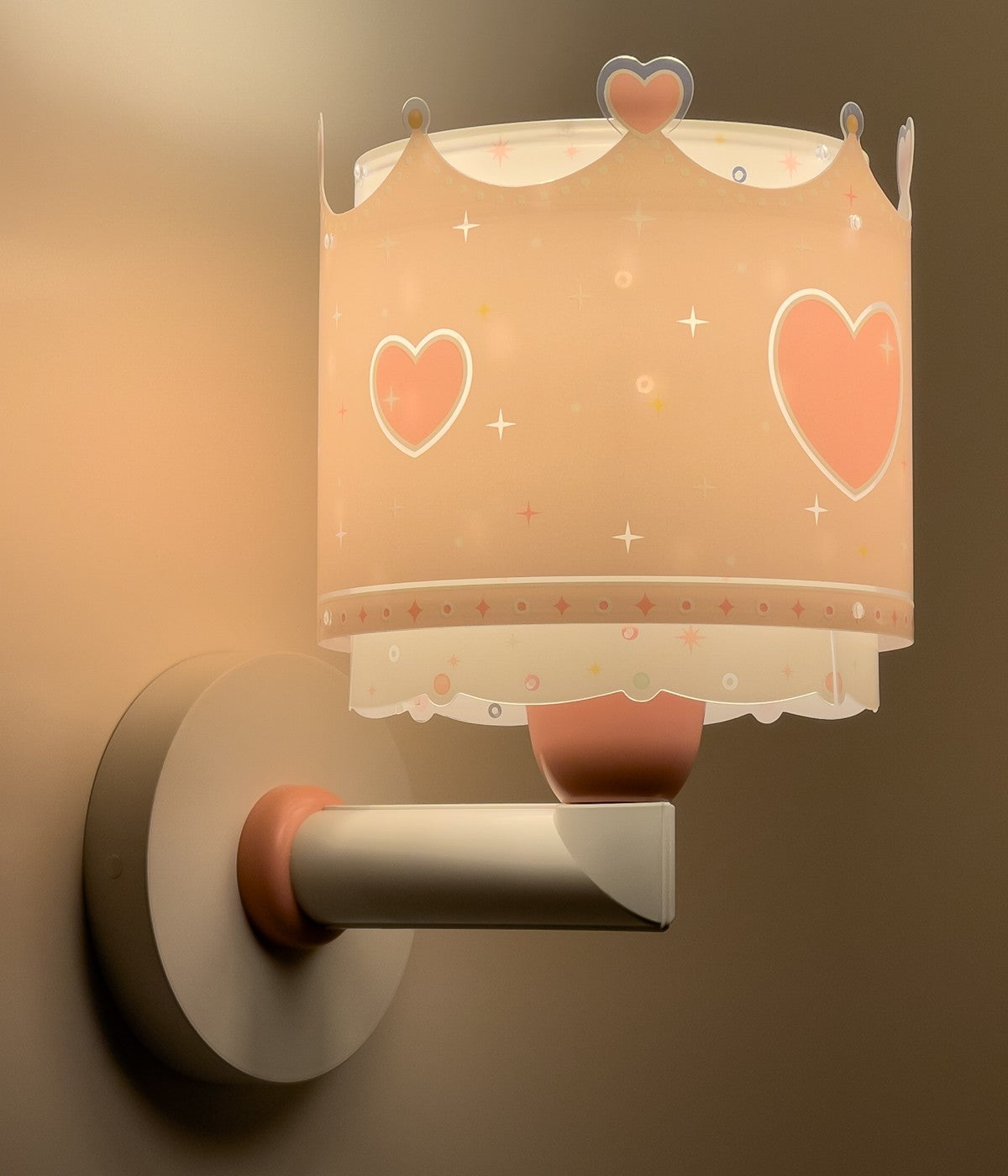 Kinder-Wandleuchte Little Queen – Krone & Herzen