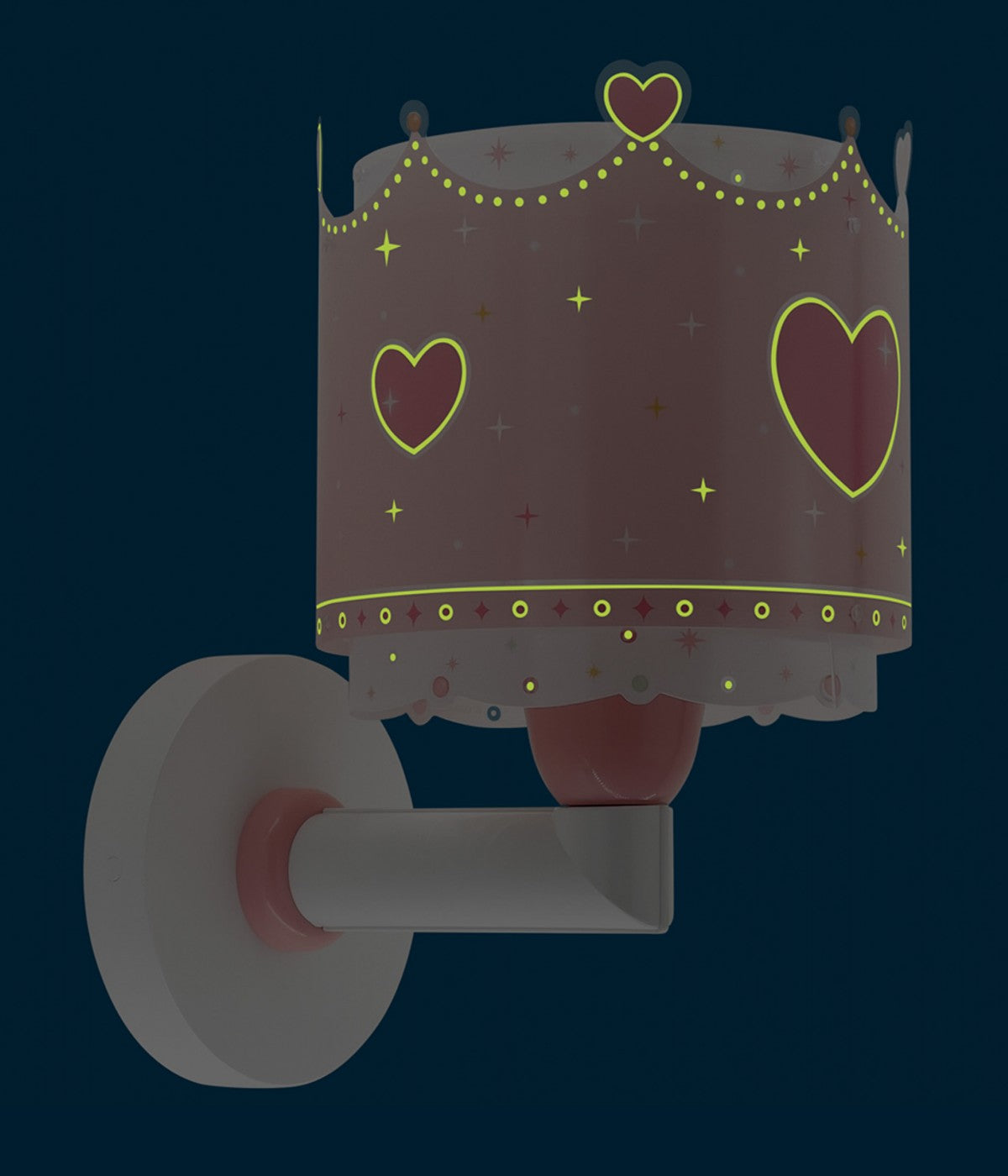 Kinder-Wandleuchte Little Queen – Krone & Herzen