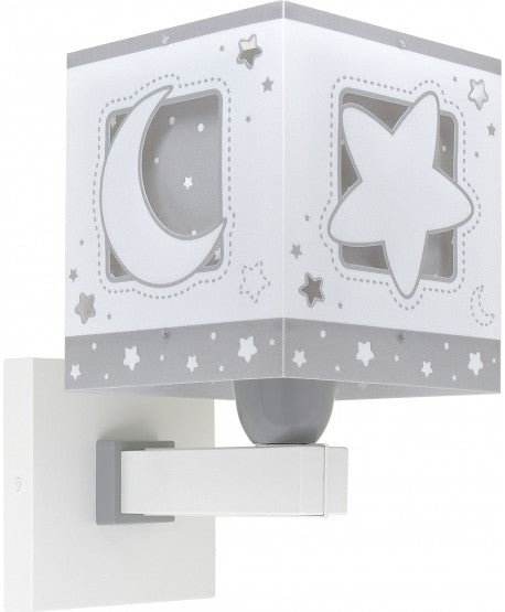 Wandleuchte Moonlight – Luna & Sterne Grau