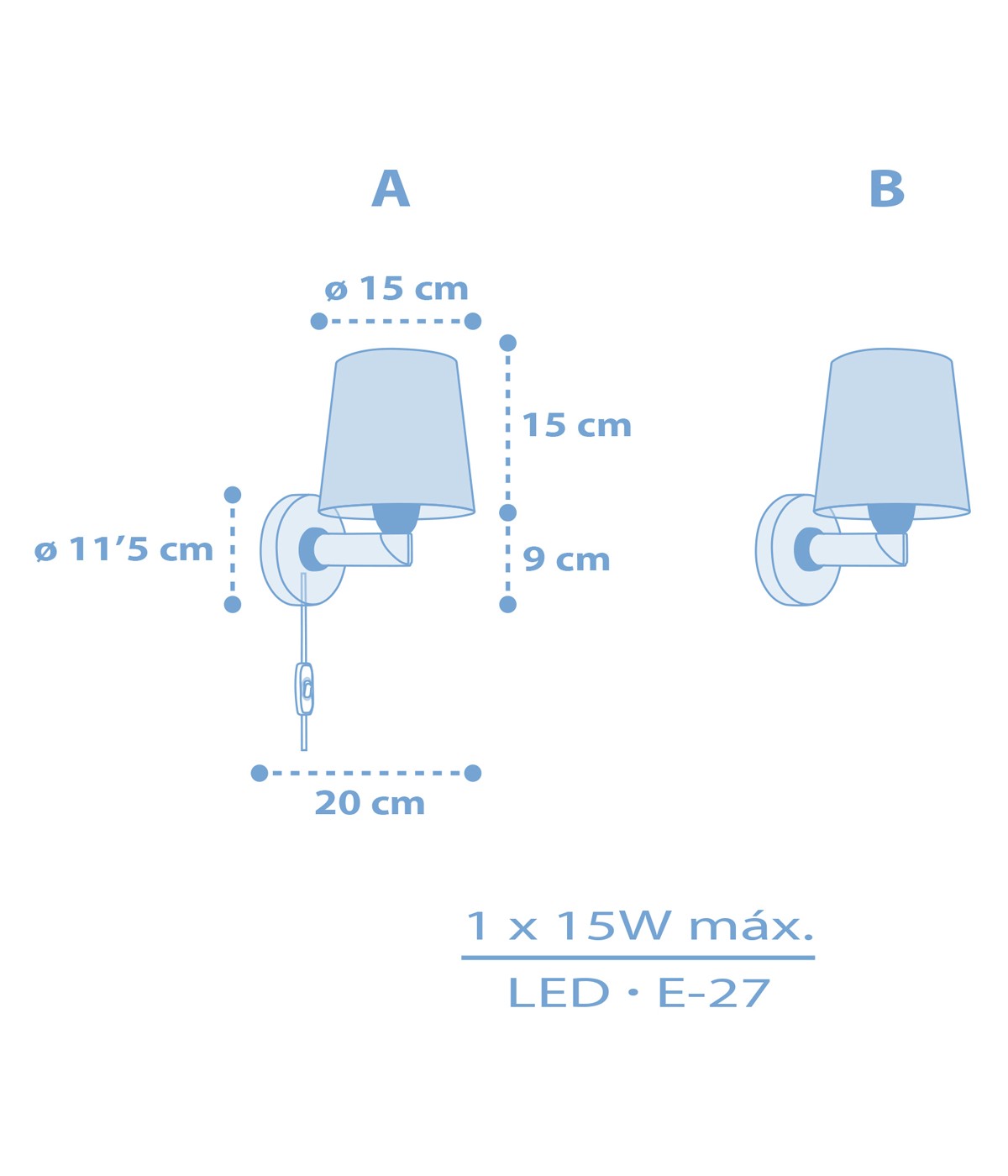 Wandleuchte Star Light – Stern Blau