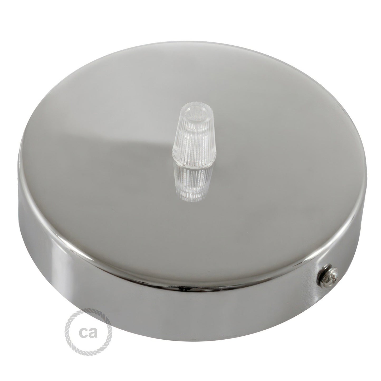 Kit de rosace cylindrique pour lampe en métal chromé
