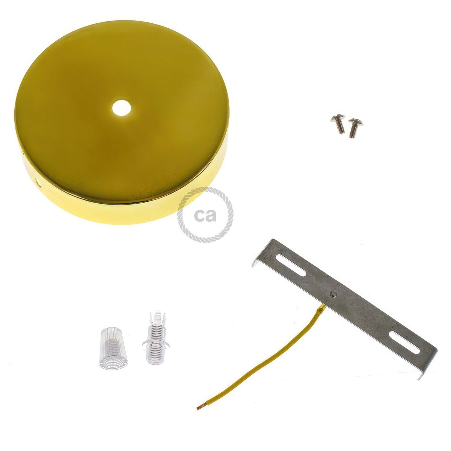 Zylindrischer Lampenbaldachin Kit aus Metall- Messing