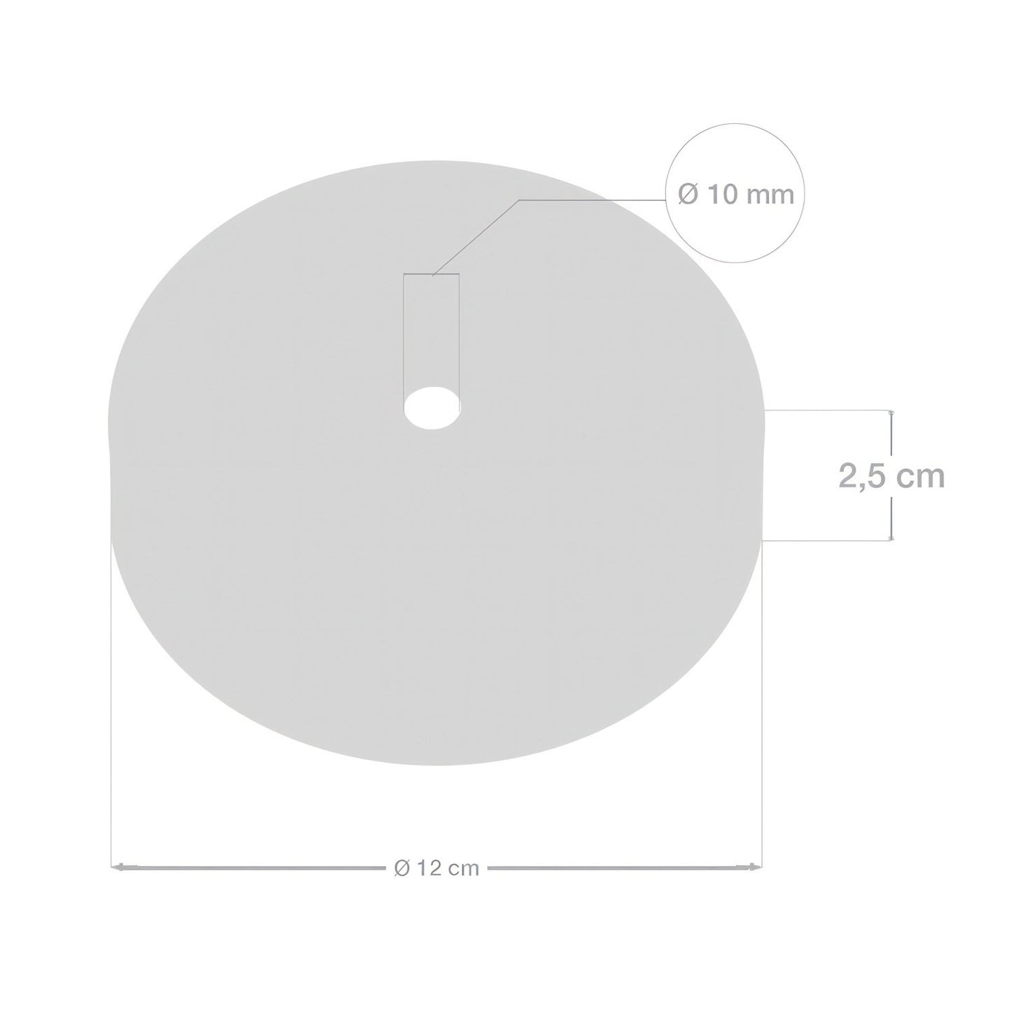 Kit de rosace cylindrique en métal pour lampe - Perle noire