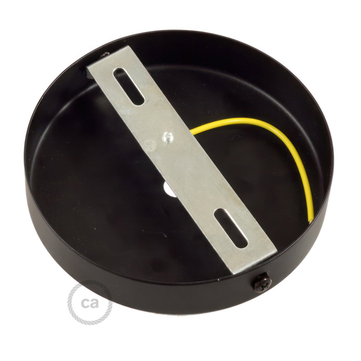 Zylindrischer Lampenbaldachin Kit aus Metall- Schwarz
