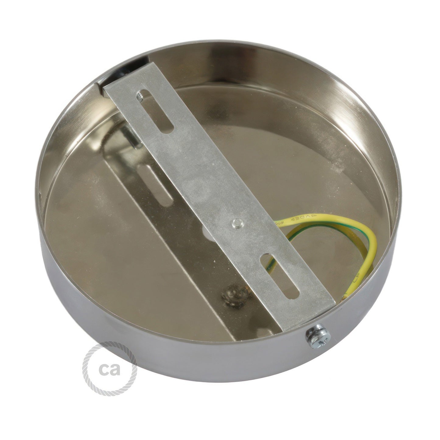 Kit de rosace cylindrique pour lampe en métal chromé