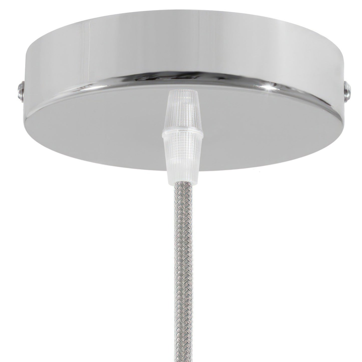 Kit de rosace cylindrique pour lampe en métal chromé