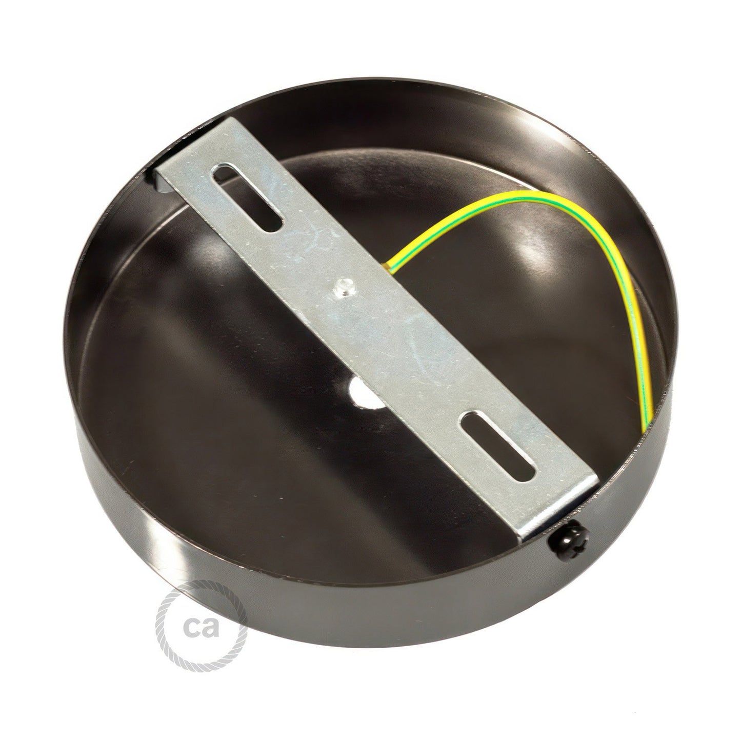 Kit de rosace cylindrique en métal pour lampe - Perle noire